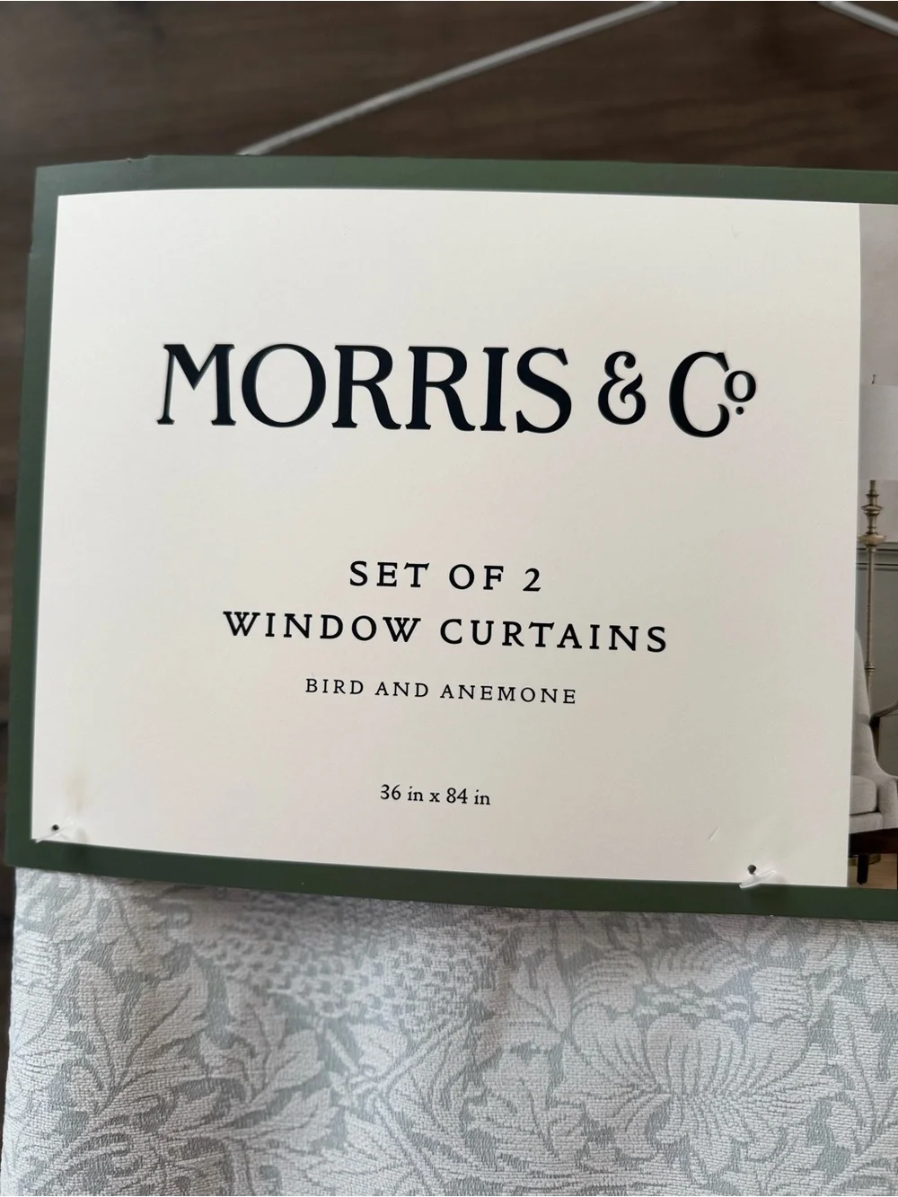 Morris & Co. Bird & Anemone Jacquard Window Curtains Set of 2 (36”x84”)